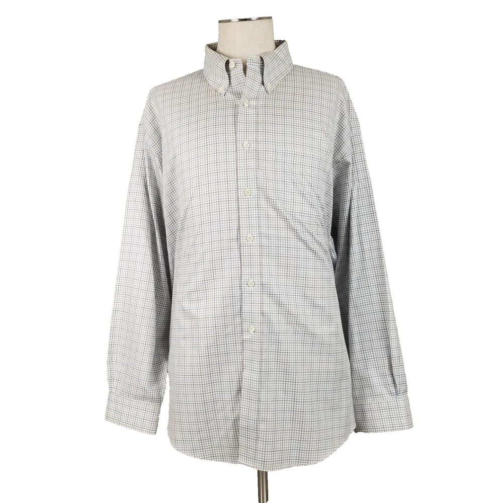 Brooks Brothers Shirt Mens 2XL Blue Brown Plaid Non Iron Supima Cotton Button Up